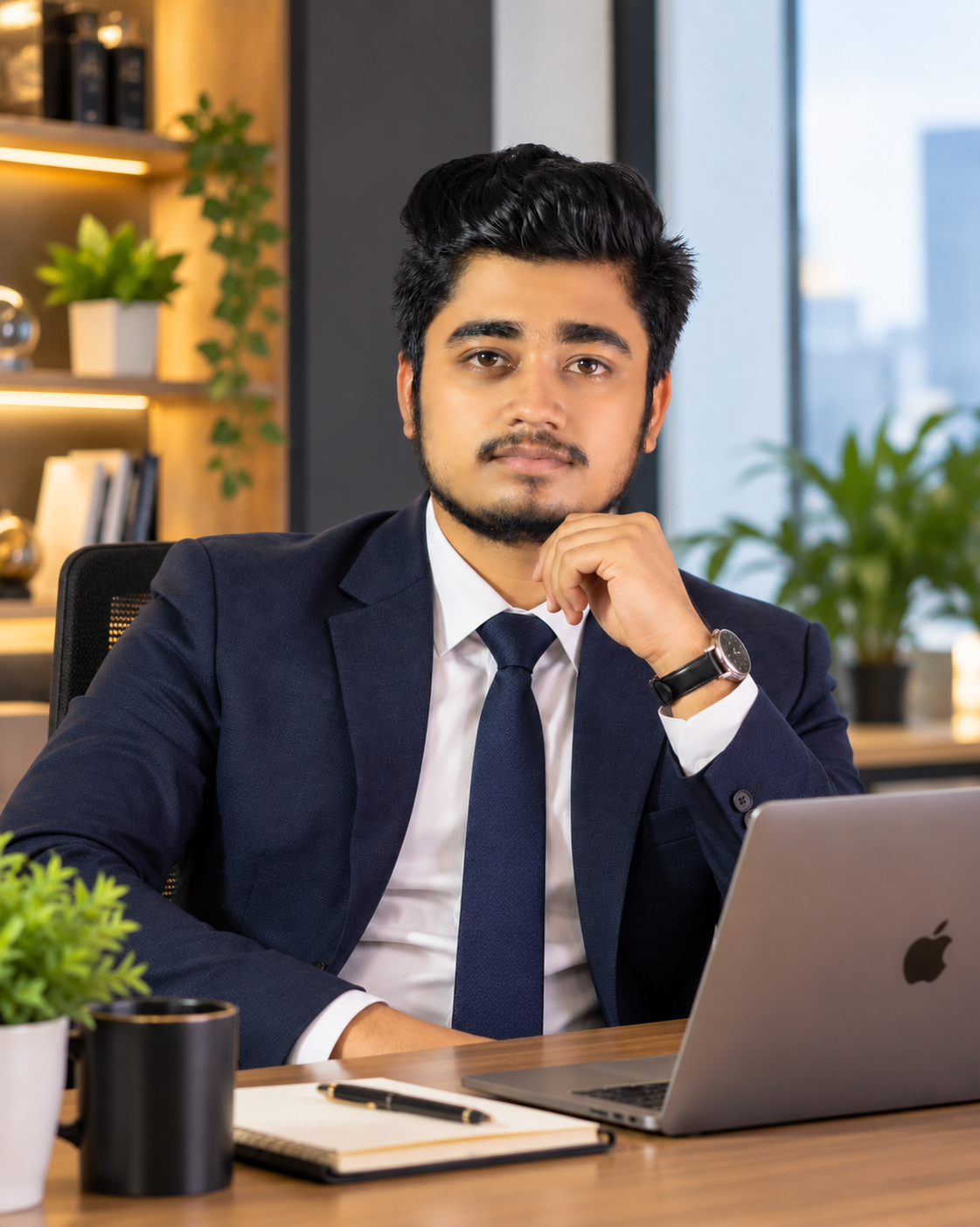 Aditya Mandal at his desk